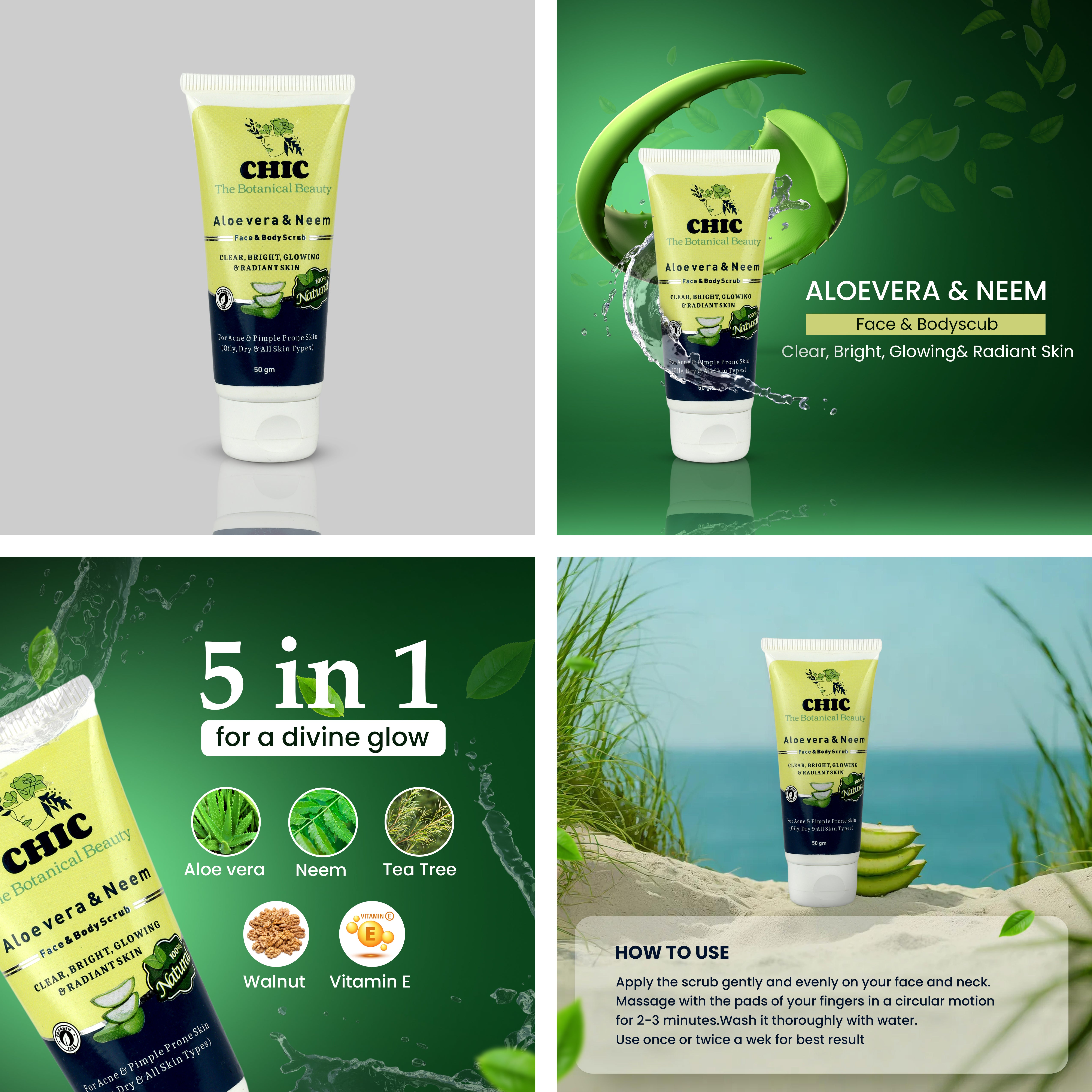 ブライトu0026 Aloe Scrub