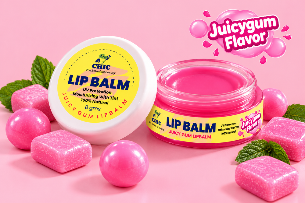 CHIC Juicy Gum Lip Balm 8g | Tinted Moisturizing Lip Balm with Vitamin E, Shea Butter & Almond Oil | UV Protection