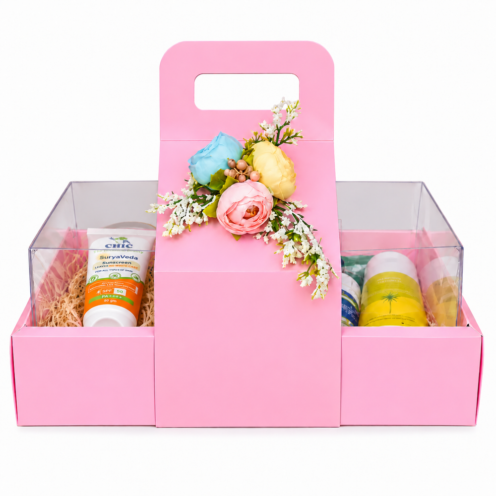CHIC Pink Beauty Hamper – 6-Piece Ayurvedic Skincare & Haircare Gift Set for Women