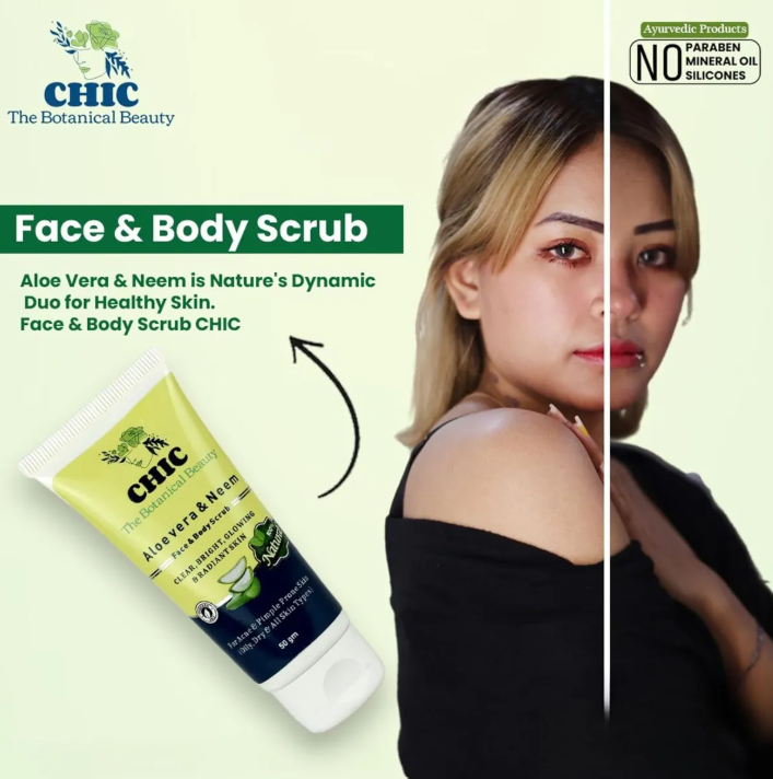 Aloe Vera And Neem Face And Body Scrub Pack Of 2