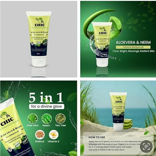 Aloe Vera And Neem Face And Body Scrub