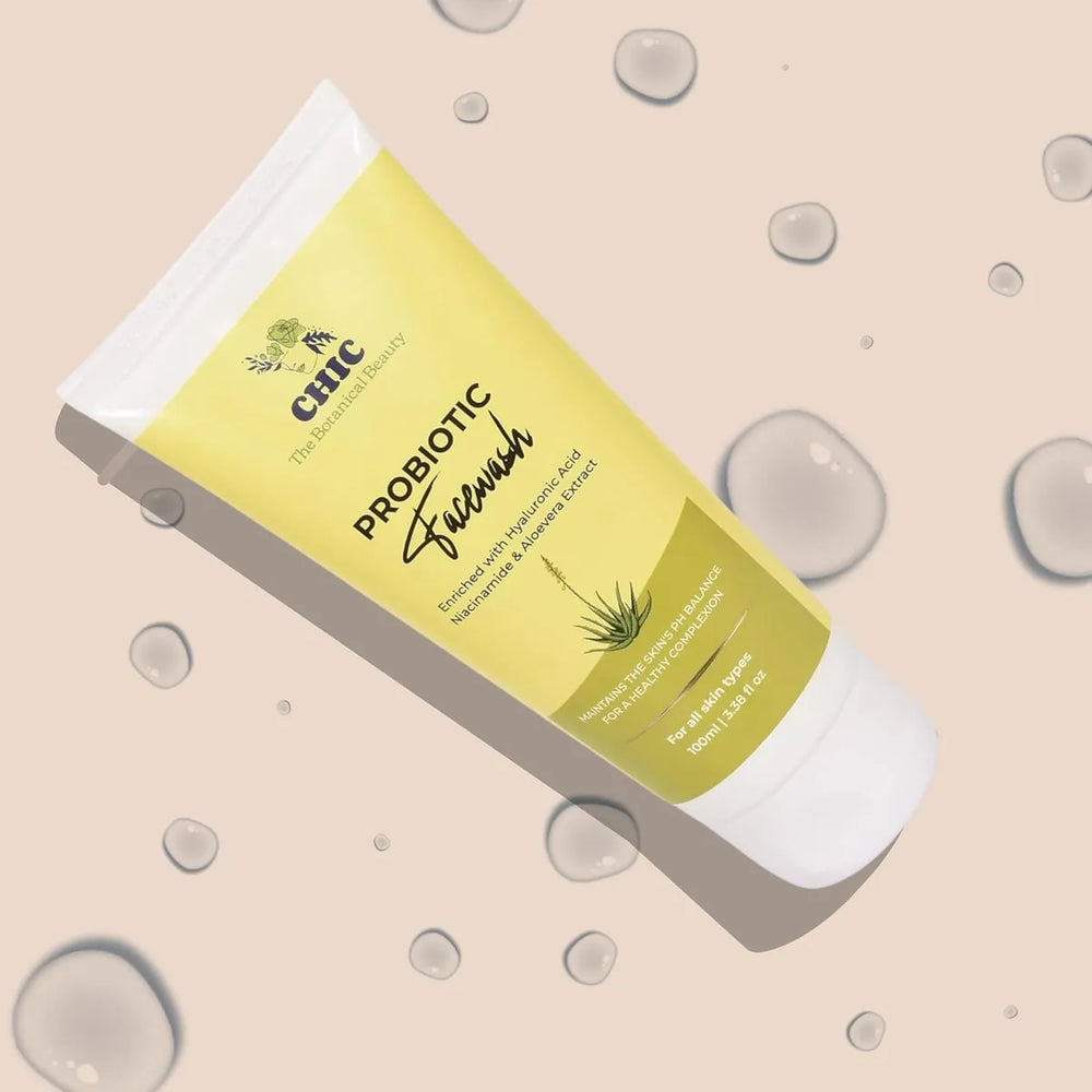 CHIC Probiotic Facewash 100ml | With Hyaluronic Acid, Niacinamide & Aloe Vera Extract | For All Skin Types