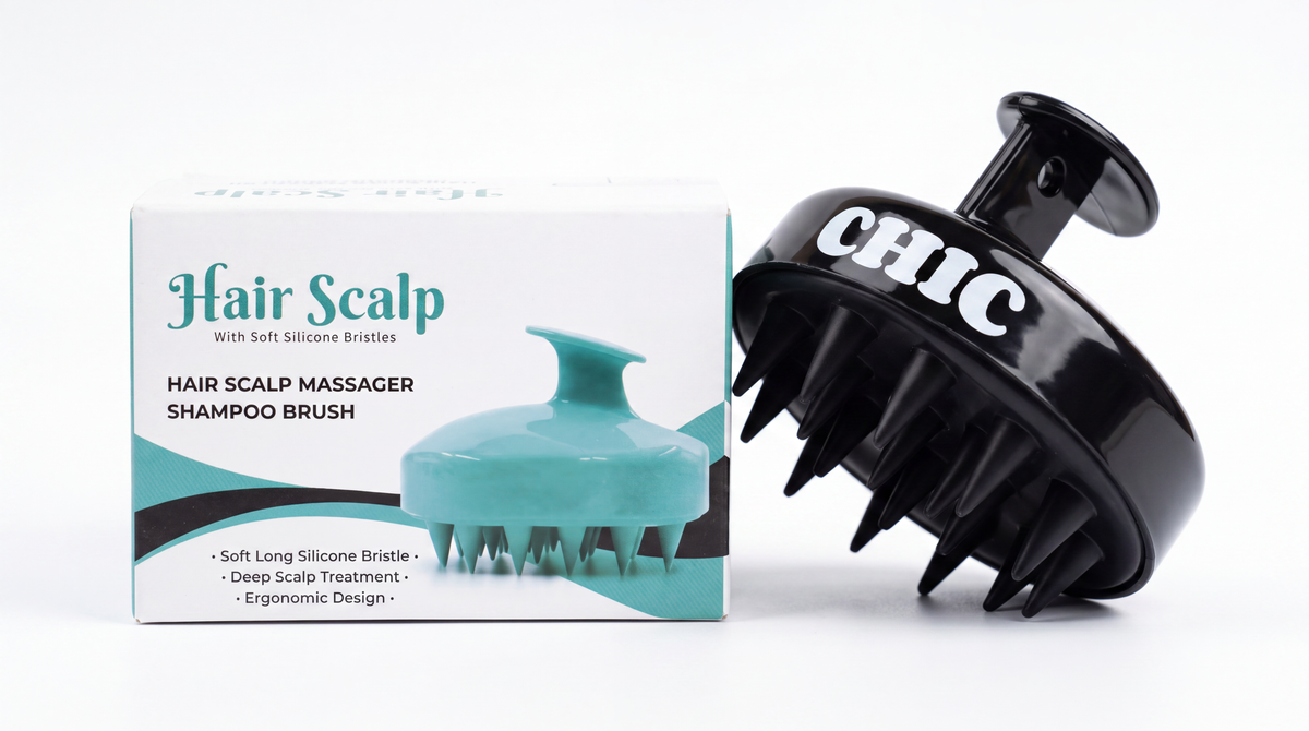 CHIC Hair Scalp Massager Shampoo Brush | Soft Silicone Scalp Massage Brush with Ergonomic Grip